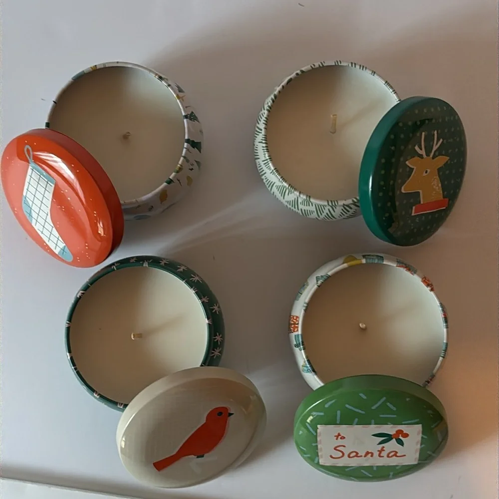 Target Holiday Scented Rounded Tin Holiday Candle Bundle of 4